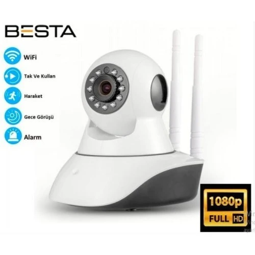1080P 2MP 360 derece Full HD Kablosuz IP Gece Görüşlü WİFİ Güvenlik Kamerası 32 GB SD Kart Dahil ürün görseli 1