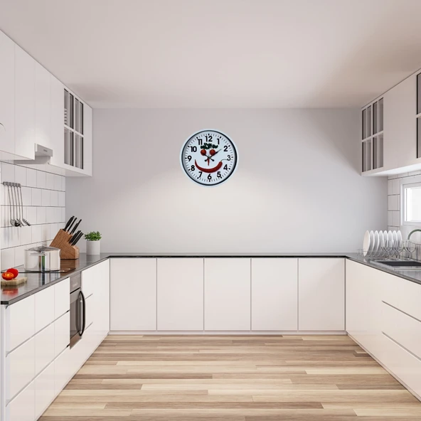 Beyaz Chef Smile 36 Cm Duvar Saati ürün görseli 1