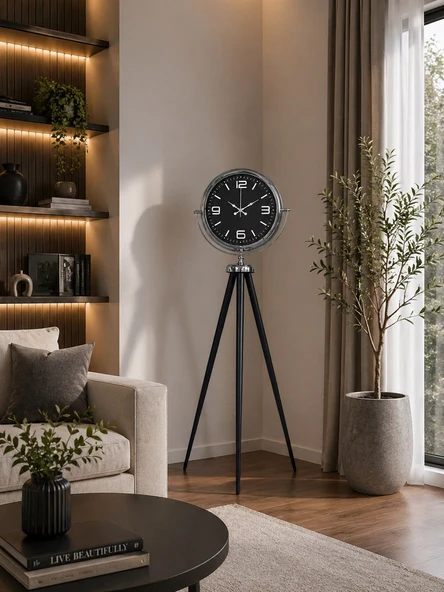 Krom Asil Tripod Ayaklı Saat ürün görseli 1