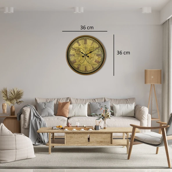 Kahverengi Vintage 36 Cm Duvar Saati ürün görseli 1