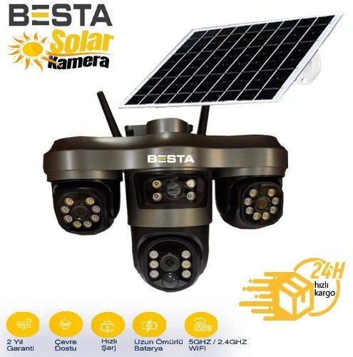 3+3+3 MP WİFİ SOLAR KABLOSUZ GÜVENLİK KAMERASI BS-2089 ürün görseli 1