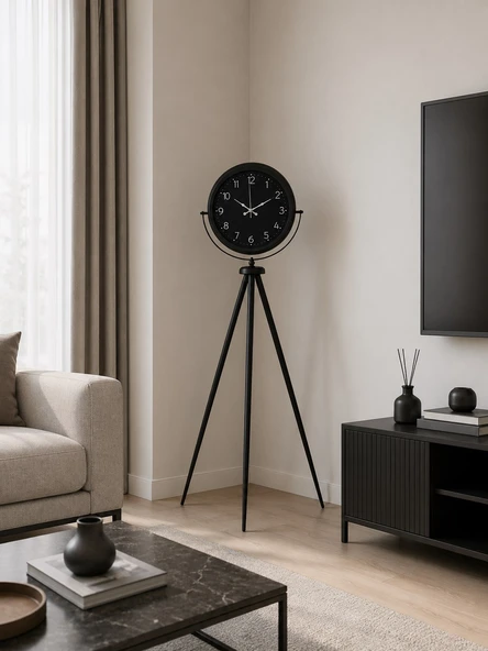 Sade Siyah Tripod Ayaklı Saat ürün görseli 1