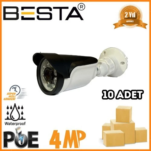 4 MP 6 ATOM LED IP POE Bullet Güvenlik Kamerası 10 Adet Koli ürün görseli 1