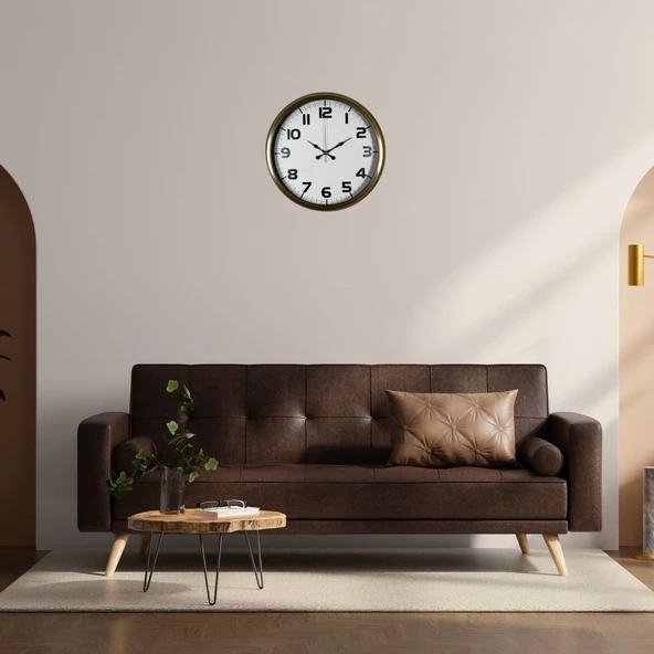 Antik Stil Eskitme 40 Cm Metal Duvar Saati ürün görseli 1