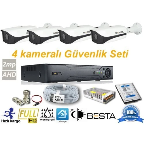 4 Dış Mekan Kameralı Her Şey Dahil Güvenlik Kamera Seti ürün görseli 1