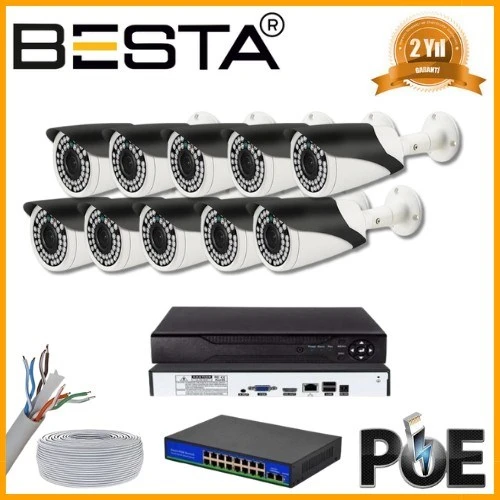 5 MP 1440P 10 Kameralı IP POE Güvenlik Seti ürün görseli 1