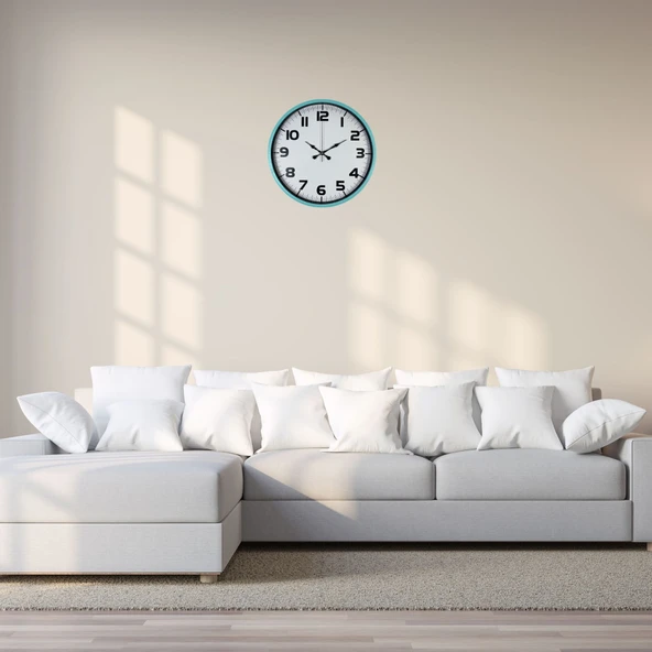 Elegance Turkuaz 36 Cm Duvar Saati ürün görseli 1