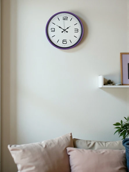 36 Cm Mor Dekoratif Duvar Saati ürün görseli 1