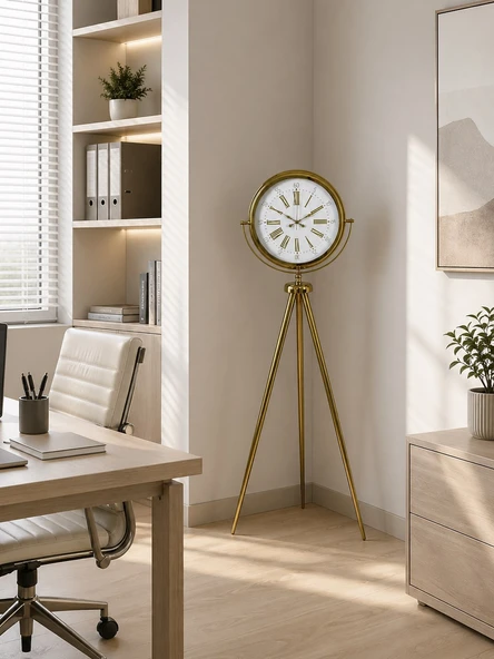 Aura Gold Tripod Ayaklı Dekoratif Saat ürün görseli 1