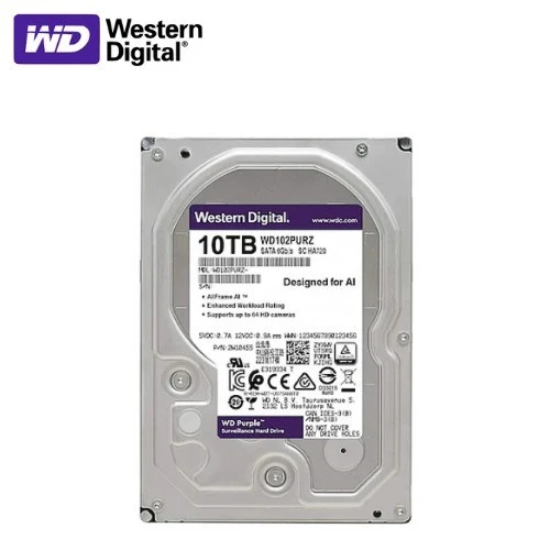 Western Digital Purple WD102PURZ 3.5" 10 TB 7200 RPM SATA 3 HDD ürün görseli 1