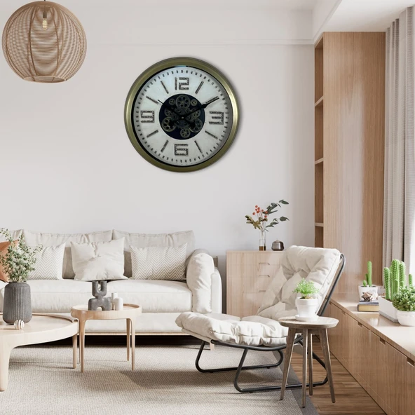 Antique Motion 60 Cm Çarklı Duvar Saati ürün görseli 1