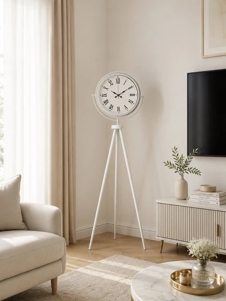 Platin Classic White Roma Tripod Ayaklı Saat ürün görseli 1