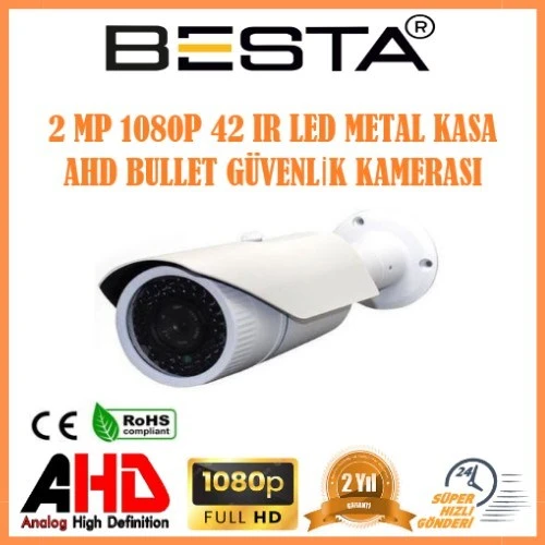 2MP Ahd 1080P 42 Led Metal Kasa Dış Ortam Güvenlik Kamerası ürün görseli 1