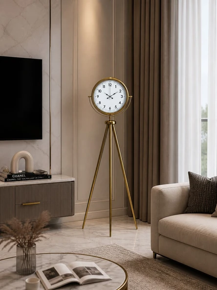 Royal Gold Tripod Ayaklı Dekoratif Saat ürün görseli 1