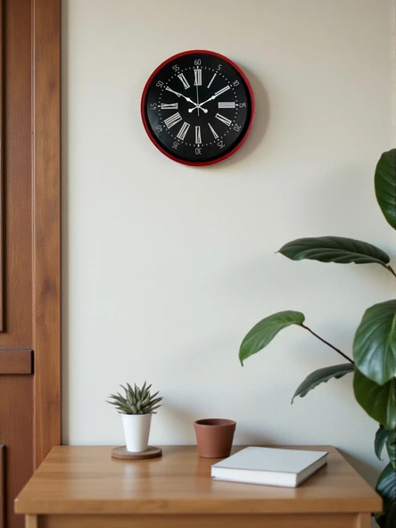 36 Cm Kırmızı Asil Duvar Saati ürün görseli 1