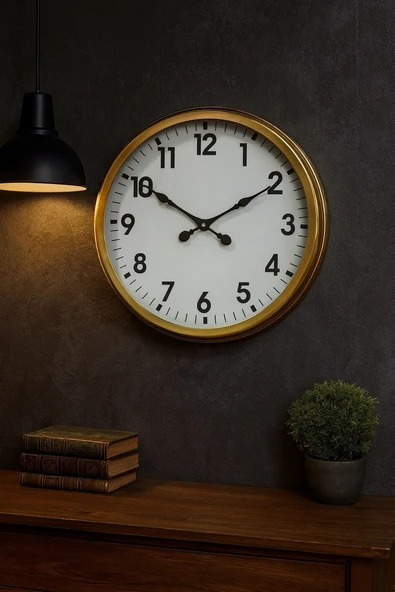 60 cm Eskitme Metal Standart Duvar Saati ürün görseli 1
