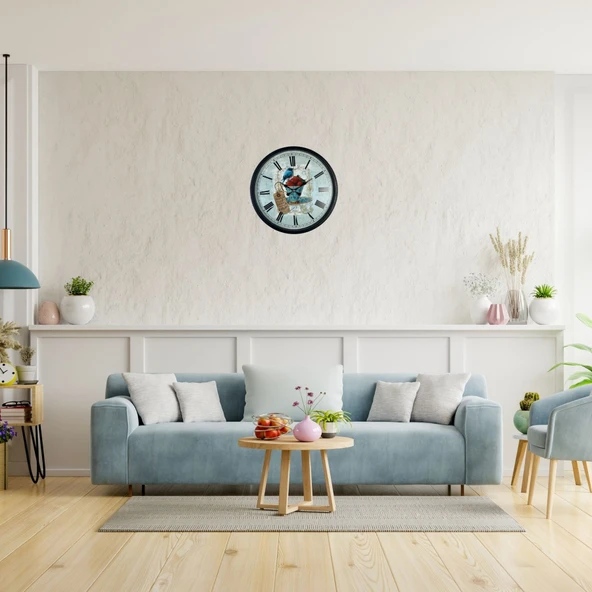 Siyah Paris Garden Dekoratif 36 Cm Duvar Saati ürün görseli 1