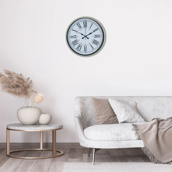 Krem 36 Cm Dekoratif Modern Duvar Saati ürün görseli 1