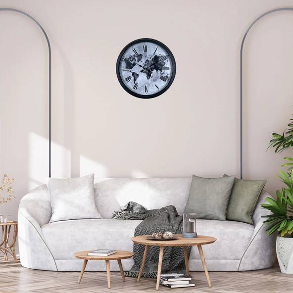Worldline Black 40 Cm Metal Duvar Saati ürün görseli 1