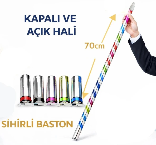 Sihirli Açılır Baston - Mendilden Bastona İlizyon Oyunu (70 cm) ürün görseli 1