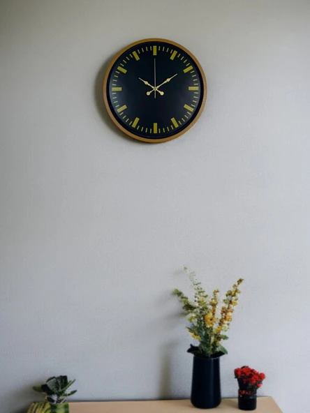 36 Cm Kahverengi Modern Duvar Saati ürün görseli 1