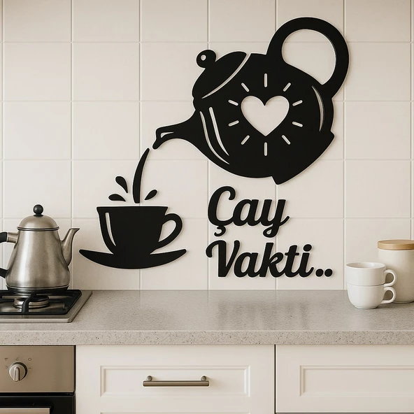 Çay Vakti - Ahşap Mutfak Duvar Dekoru ürün görseli 1