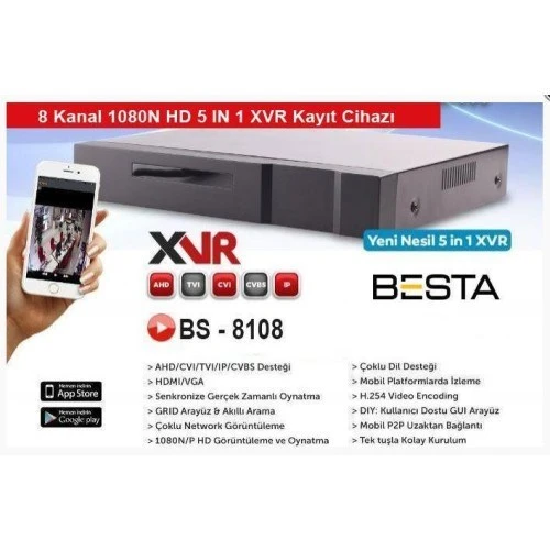 XVR 8 Kanal Kamera Kayıt Cihazı KD-8108S ürün görseli 1