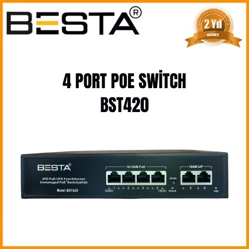 4 PORT POE SWİTCH BST420 ürün görseli 1