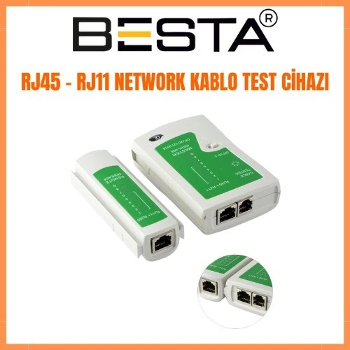RJ45 / RJ11 Tester ADSL Kablo Cat5 Cat6 Kablo Test Cihazı ürün görseli 1
