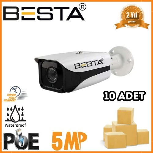 5 MP 4 BIG LED IP POE Bullet Güvenlik Kamerası 10 Adet Koli ürün görseli 1