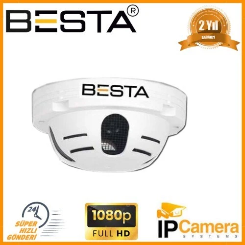 2 MP 1080P Duman Dedektör Görünümlü IP POE Dome Kamera ürün görseli 1