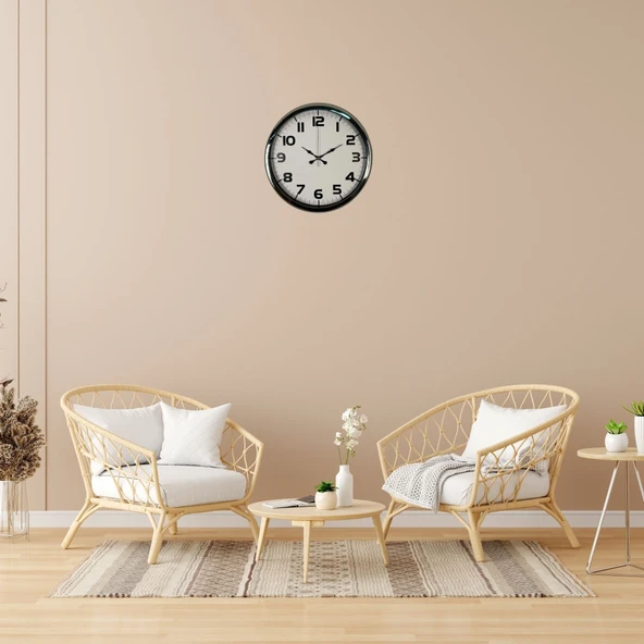 Krom Prime 40 Cm Metal Duvar Saati ürün görseli 1