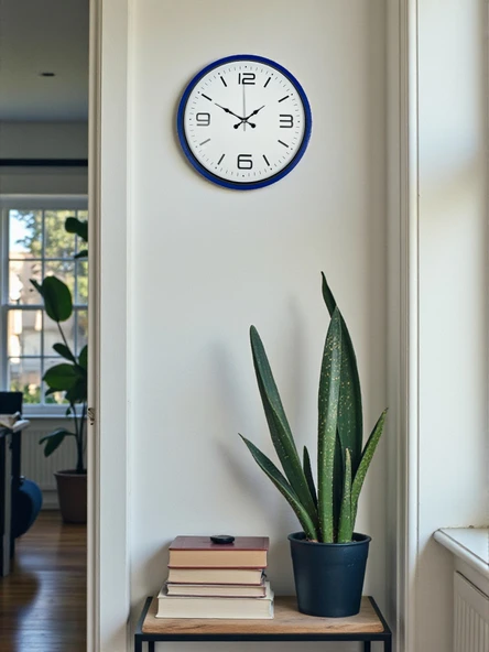 36 Cm Lacivert Modern Dekoratif Duvar Saati ürün görseli 1