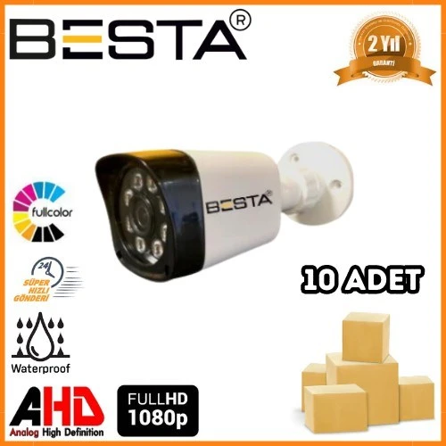 2 MP 1080P 8 ATOM WARM LED Bullet AHD Güvenlik Kamerası 10 Adet Koli ürün görseli 1