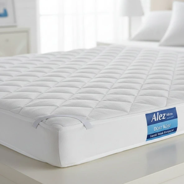 Alez Micro Dört Köşe Lastik Yatak Koruyucu 160*200 Cm ürün görseli 1