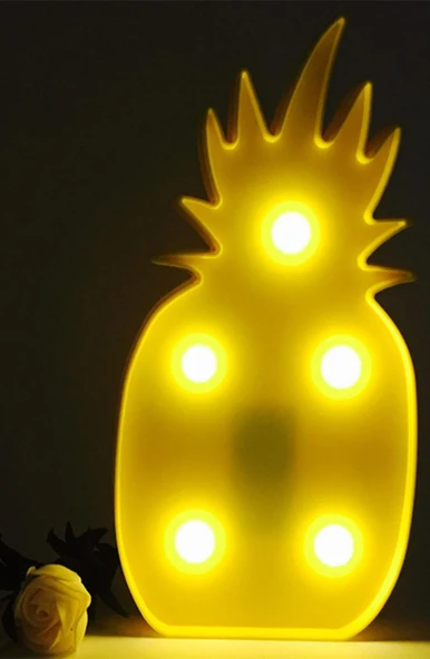   Ananas Şeklinde Ledli Dekoratif Eğlenceli Çocuk Gece Lambası ürün görseli 1