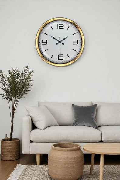 Gold Lüks 40 Cm Metal Modern Duvar Saati ürün görseli 1