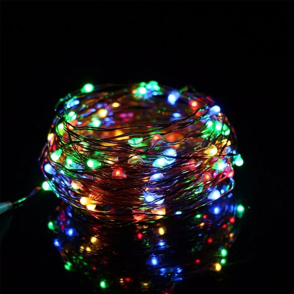 Pilli Renkli Peri Led Işık Dekoratif Aydınlatma 5 Metre RGB Led ürün görseli 1