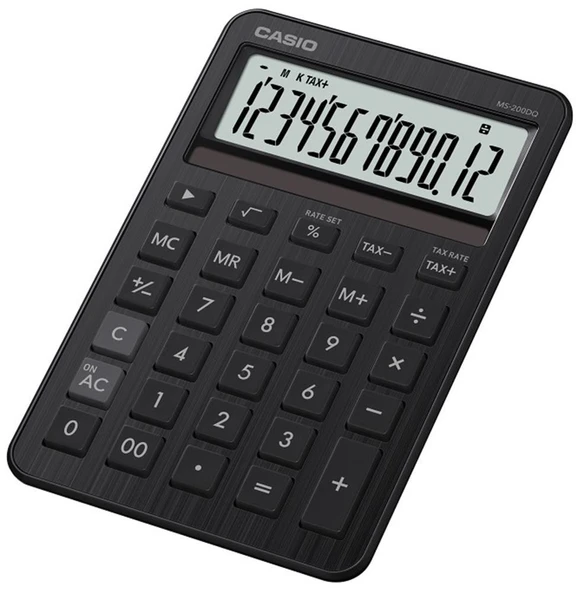 Casio MS-200DQ-BK 12 Hane Beyaz Masa Üstü Hesap Makinesi ürün görseli 1