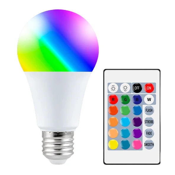 9w Uzaktan Kumandalı 15 Farklı Renk Seçenekli Led Ampul ürün görseli 1