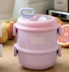 Vagon Life 860 ml İki Katlı Beslenme Kutusu Vgn-12168 Pembe ürün görseli 1