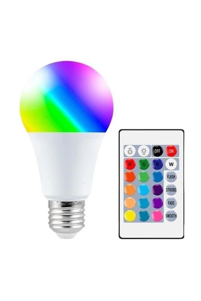 9w Uzaktan Kumandalı 15 Farklı Renk Seçenekli Led Ampul ürün görseli 1