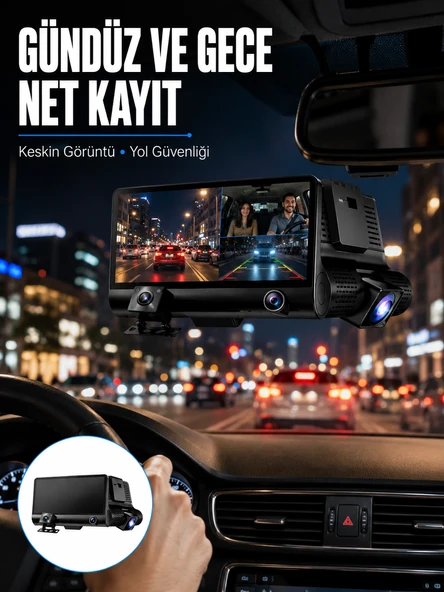 Çift Lens Araç Güvenlik Kamerası G Sensörlü Full Hd Yeni Nesil ürün görseli 1