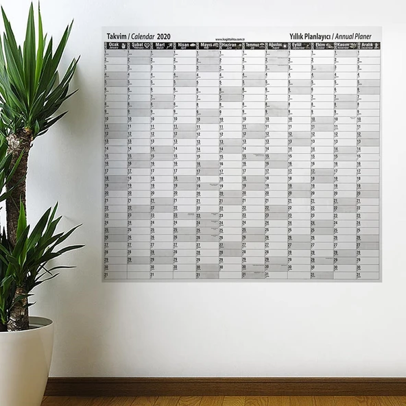 2020 Yıllık Planlayıcı Manyetik Duvar Stickerı Takvim 110x100 cm ürün görseli 1