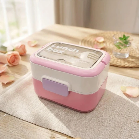 Vagon Life 540 ml İki Katlı Paslanmaz Çelik Beslenme Kutusu Vgn-6750 Pembe ürün görseli 1