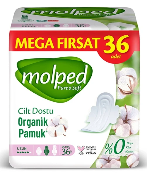 Molped Pure & Soft Mega Uzun Hijyenik Ped 36'lı ürün görseli 1