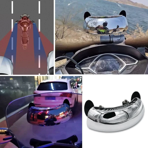Motosiklet İçin Islanmaya Dayanıklı Geniş Açı Görme ve Kör Nokta Aynası ürün görseli 1
