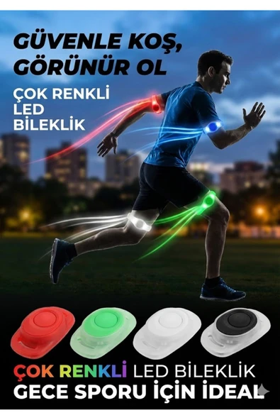 Gece Koşu Bilekliği: Su Geçirmez, 2 Fonksiyonlu, Işıklı Güvenlik Bandı ürün görseli 1
