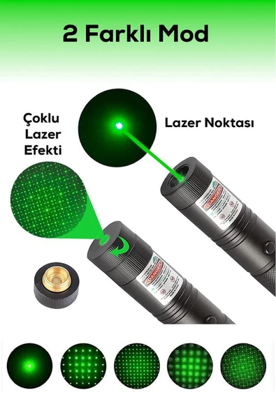 ULTRA güçlü Yeşil Şarjlı Lazer Pil Anahtar - Uzun Menzilli, Güçlü Ve Çoklu Işık Efektli Er ürün görseli 1