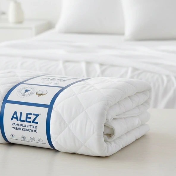 Alez Pamuklu Fitted Yatak Koruyucu 160*200 Cm ürün görseli 1
